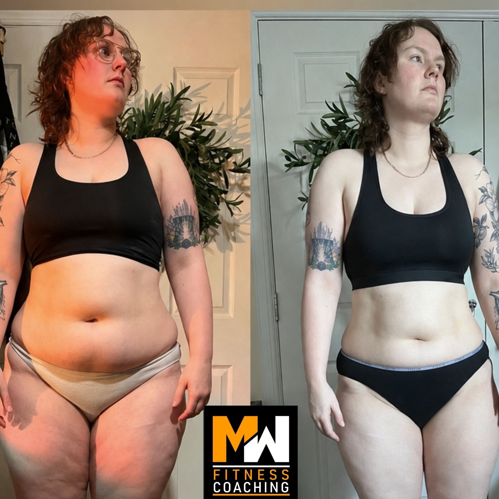 Four-month client progress photo, front view
